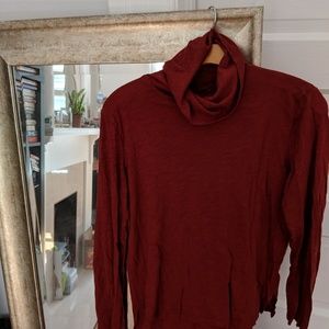 Madewell Whisper Cotton Turtleneck Red Medium
